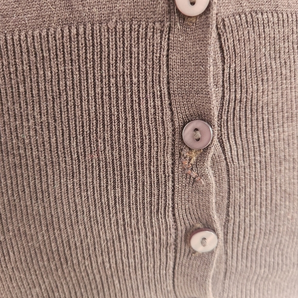 Brown V-Neck Cardigan - Picture 3 of 5
